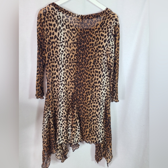 Kaktus sheer leopard print long top- Size large women's- Y2K - Picture 7 of 9